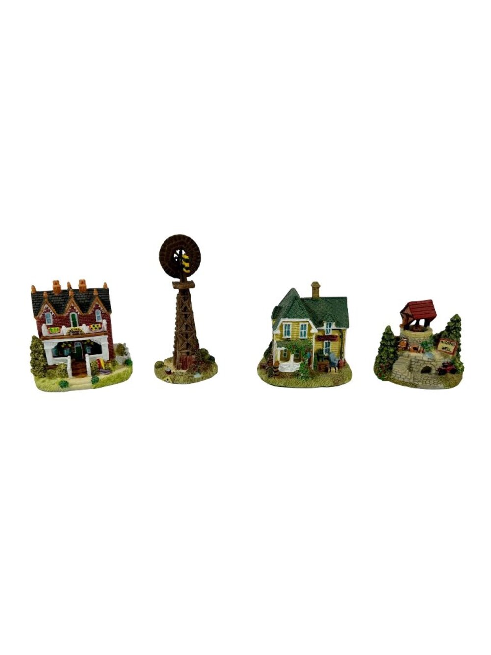 Liberty Falls Miniature Village Set Aunt Alices Quilt Shop Farmer Wilsons Windmi